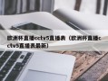 欧洲杯直播cctv5直播表（欧洲杯直播cctv5直播表最新）